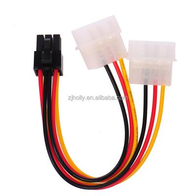 China Electronic PCI Express Cable 4 Pin Molex Male to 6 Pin PCI Express PCIE Female Cable for sale