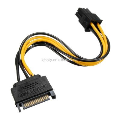 China COMPUTER SATA 15 Pin to ATX 6 Pin Power Extension Data Cable for sale