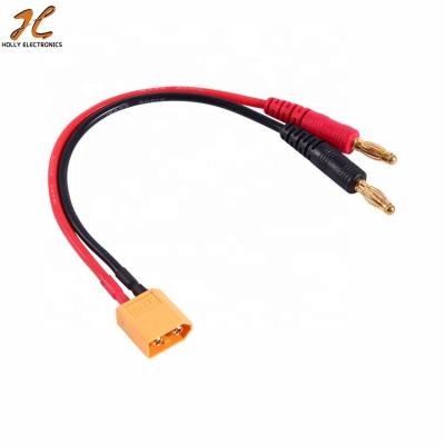 China 16awg Microphone Silicone Wire Attach RC XT60 Connector to 4mm Banana Bullet Wire Plug Charging Cable RC Adapter Accessories for sale