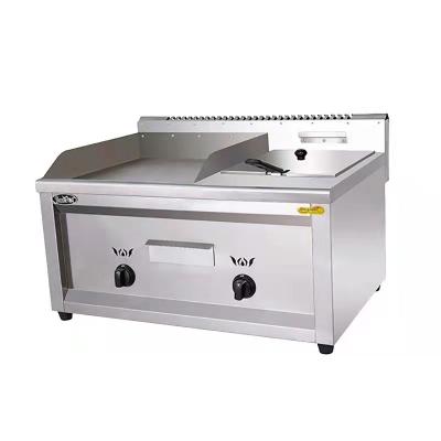 China Hotel Gas Design Deep Fryer Grill Griddle and Flat Pan and Deep Fryer for sale