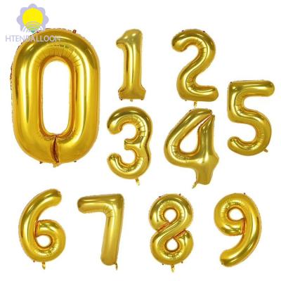 China Wholesale Aluminum Shape Foil Advertising Toy 40inch Number Foil Balloon For Happy Birthday for sale