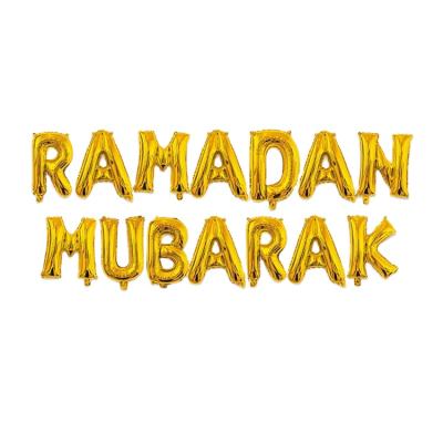 China Advertising Balloon Eid Mubarak Ramadan Mubarak Festival Decorations Toy 16inch Letter Aluminum Foil Balloons for sale