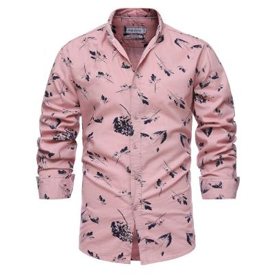 China New 100% cotton cotton printed men's shirt business casual slim men's shirt for sale