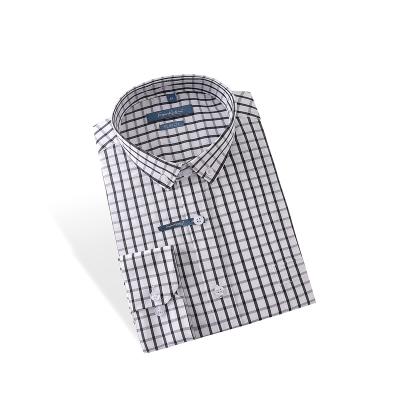 China Polyester / Cotton Plaid Long Sleeve Shirt Casual Men's Shirt for sale