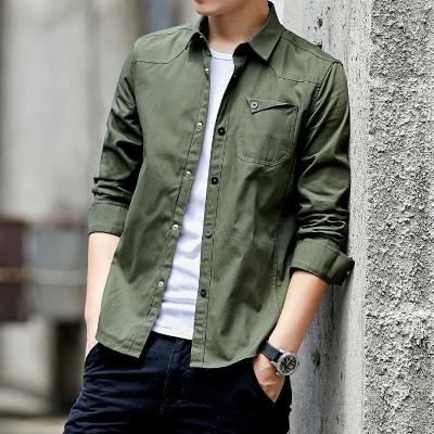 China New Cotton Men's Long Sleeve Shirt Military Style Thin Sleeve Shirt Trend Men's 100% Wear for sale