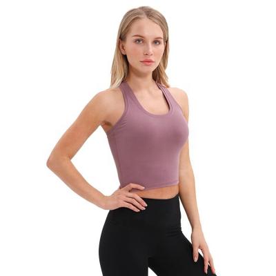 China Wholesale Breathable Athletic Ladies Workout Yoga Tank Tops Custom Simple Sports Wear Fitness and Yoga Wear Women Gym Stringer Vest for sale