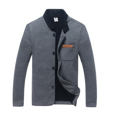 China Autumn Fashion Casual Men's Spring Buckle Solid Color Single Sleeve Sweater Collar Jacket Custom Made QUICK DRY and Slim Edition Long for sale