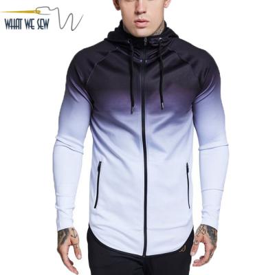 China Wholesale Zip Through Fade Hoodie Mens Sports Fitness Athlete Latest Anti-pilling Hoodie for sale