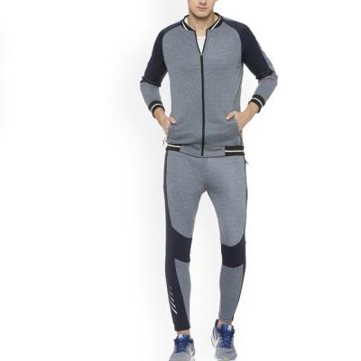 China Customized Full Length Lean Dry Slim Fit Antibacterial Long Sleeves Gray Sports Tracksuits For Men Polyester for sale