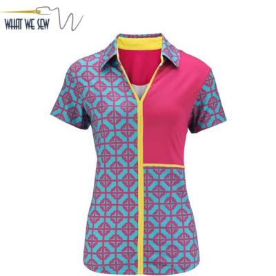 China Antibacterial Colorful Sports Polo Ladies Dry Fit Heat Transfer Sublimation Printing Womens Golf Polo Shirts Tennis Polo Shirt for sale