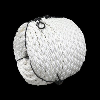 China Marine Mooring Boat Tow White Color Natural Nylon 8 Strands Rope For Marine Mooring Rope Boat Rope for sale