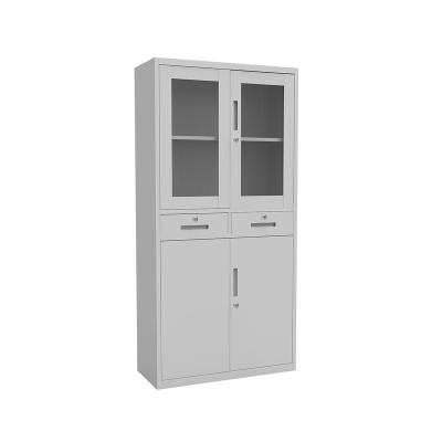 China Adjustable (other) Hot Sale 2 Doors Office Storage Cabinet Customized Steel Cupboard Metal Cabinet Filing Cabinet With 4 Shelves for sale