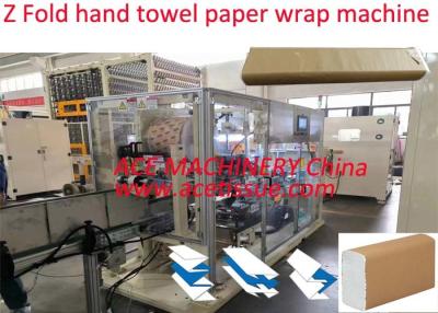 China Touch Screen Control Interfolded Paper Towel Packing Machine with paper wrap for sale