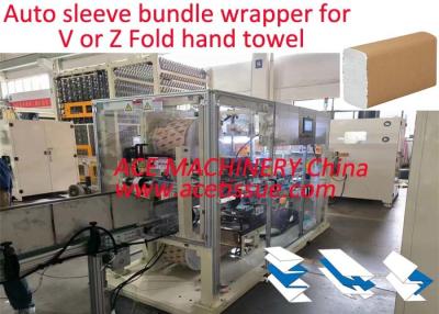 China Kraft Paper Sleeve Wrapping Machine for Z Fold Interfolded Paper Towel Log for sale