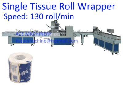 China Automatische 125mm einzelne Toiletten-Rollenverpackungsmaschine zu verkaufen