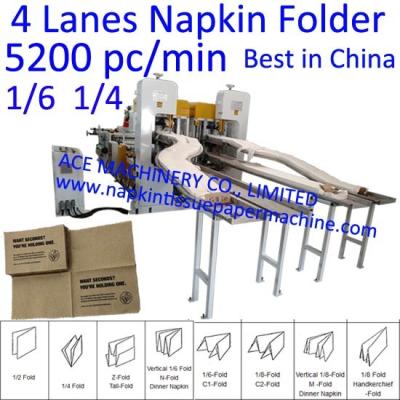 China Hoge snelheid 5200 Pc/Min 4 Stegen Automatisch Document Servet die tot Machine 300x300mm maken de Machine van het Papieren zakdoekjeservet Te koop