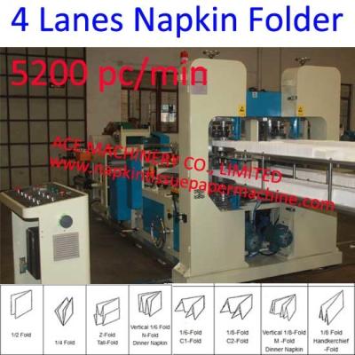 China 5200 Servietten-Produktions-Maschine PC-Min Four Lines Automatic Napkin-Produktionsmaschine-330x330mm zu verkaufen