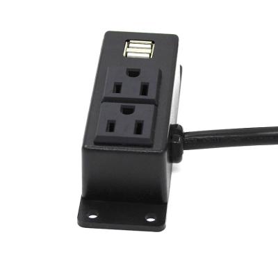 China Residential/Multi-Purpose Outdoor Mounted Secondary Cable Hole USA Furniture Power Outlet Power Strip With USB USB Port USA Power Outlet for sale