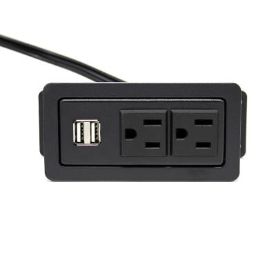 China USA Outdoor Mounted USB Power Outlet USB Power Socket Charger Sockets Residential/Multi-Purpose 120V USB Black Color for sale