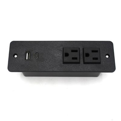 China Residential / Multipurpose Home Furniture Desktop Table TYPE-C Usb Power Strip Socket With 2 Outlets for sale