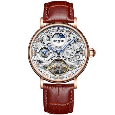 China 2022 Retro Date Tourbillon Sports Casual Business Leather Automatic Mechanical Clock Men's Wristwatch Relojes Hombre Watch for sale