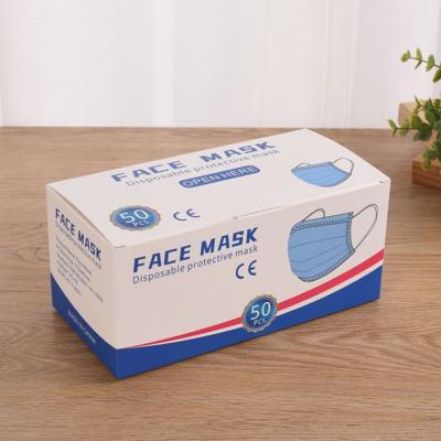 China Recycled Materials Packaging Box Factory Customize Low Moq High Quality Cheap Disposable Face Mask Paper Packaging Box for sale