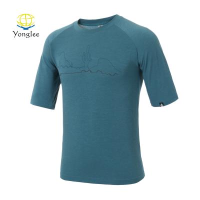 China Breathable Superfine Antimicrobial Wool Men's Custom Style 100% Merino Basic T-Shirt for sale