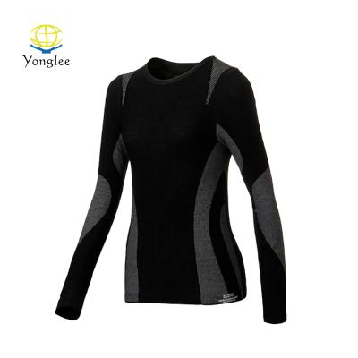 China QUICK DRY Hi-tech Women's Long Sleeve Merino Wool Seamless Top for sale