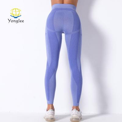 China Seamless Breathable Women Workout In-Stock Yoga Leggings for sale