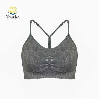 China Breathable Professional Supplier Ultra Fit Sportswear Gym Water Washed Seamless Bra for sale