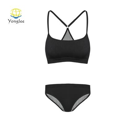 China High Quality Seamless Gym Fitness Yoga Sports Lace Bra Set for sale