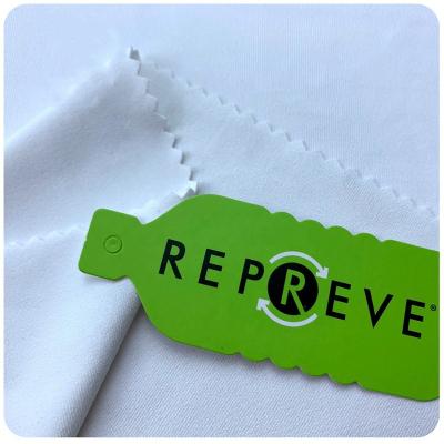 China Knit Fabric White Color Recycled Fabric For T Shirt Yoga Sport Legging Tops, RPET Polyester Fabric Made From Recycled Plastic Bottles for sale