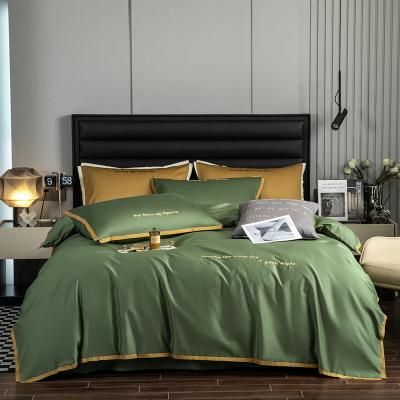 China Anti-static Solid Color Brand Bedspread Bedding Set Bedsheet Duvet Cover Sets for sale