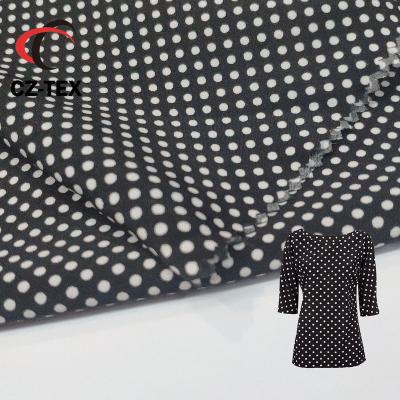 China Dot Printed Fabric Polyester Spandex 4 Way Sustainable Stretch Fabric For Scrub Garment for sale