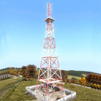 China Microwave Radio Antenna Lattice Tower Angle Steel Mast 60m for sale