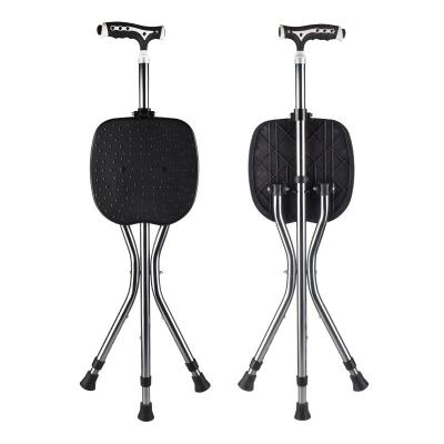 China Ready Running Bench Top With Folding Tripod 3 Cane Massage Crutch Portable Chair Folding Stool for sale