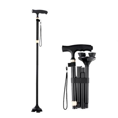 China Plastic Fashion High End Folding 3 Three Legged Walking Stick (With LED Light) Portable Cane Foldable for sale