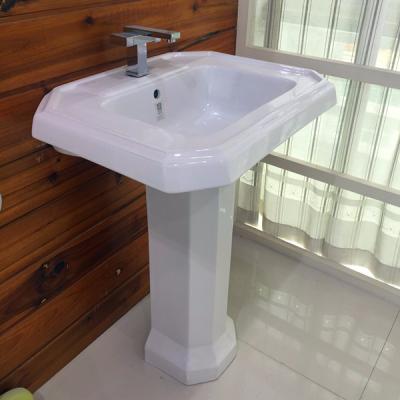 China Top Selling Rectangular Modern Bathroom Hand Wash Basin Sink Modern Top Selling Pedestal for sale