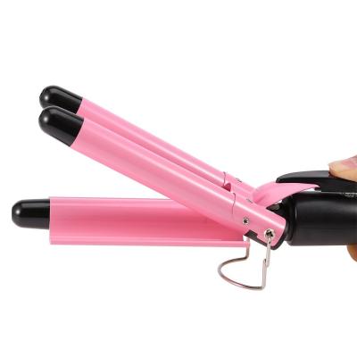 China Private Label 2in1 LCD Ceramic Hair Straightener 3 Barrel Hair Curler 25mm/32mm for sale