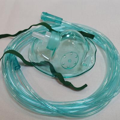 China Het medische Masker van pvc M Green Portable Oxygen met het Aansluiten van Buis Te koop