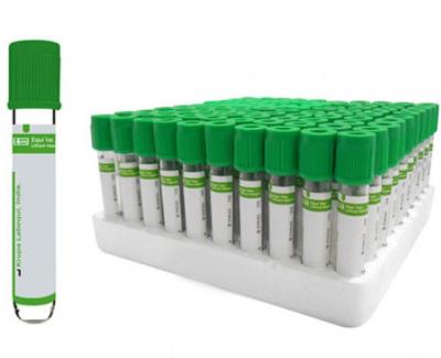 Cina 100 pcs/ scatola 5 ml tubo di eparina siero tubo di raccolta del sangue cappuccio verde erba / materiale PET in vendita