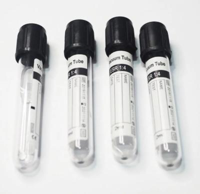 China 2 ml tubo ESR de grama de topo preto tubo de coleta de sangue completo à venda