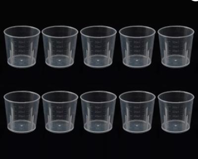 China Polyethylene Graduated Transparent Liquid Disposable 1oz Plastic Medicine Cups Measuring Cup for sale