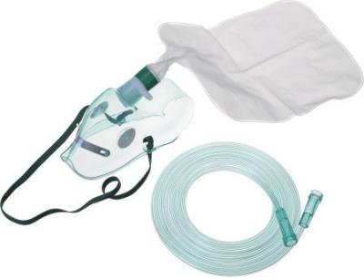 China Non Rebreathing Pvc High Concentration Blue Adult Oxygen Mask With Rebreathing Bag To Breathing Machine for sale