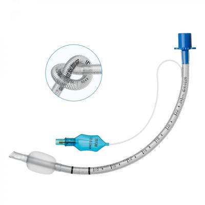 China 3mm-9mm Medical PVC Reinforced Cuffed Endotracheal Tube With A Spiral Wire for sale