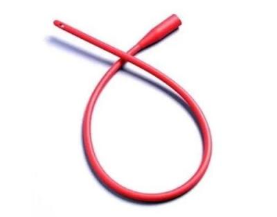 中国 6Fr 10Fr 24Fr One way Latex Foley Catheter with red color Length 270mm 400mm 販売のため