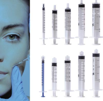 China 1ml 3ml 5ml 10ml 20ml high transparent PC luer lock beauty syringe mono screw for cosmetics for sale