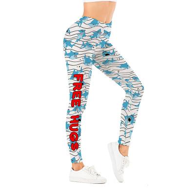 China 2022 antibacterial foreign trade to cultivate one's morality pants yoga female printing movement of large waist leggings tights for sale