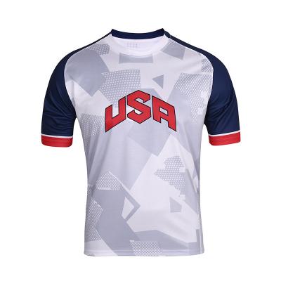 China Free Sample Comfortable Breathable Quick Dry 2022 American USA Design LOGO Sports Shirt Custom Fast Shipping Football Tank Top for sale