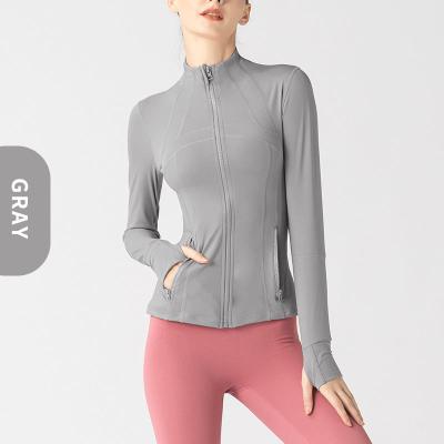 China Sweat-Wicking New Design Zipper Long Sleeve Yoga Jackets Plus Size Sports Yoga Tops Women's Coat Workout Wear Gym Fitness Routine Wear for sale